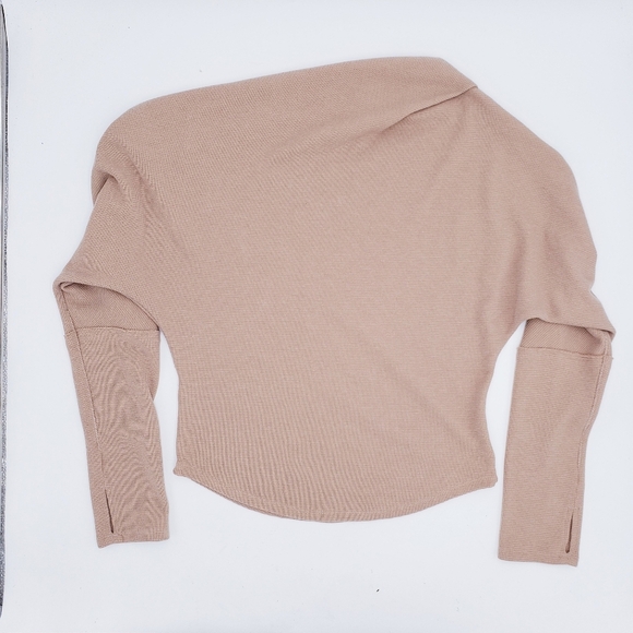 Free People Fuji Off the Shoulder Thermal Top Camel Brown Long Sleeve Medium - Picture 4 of 9